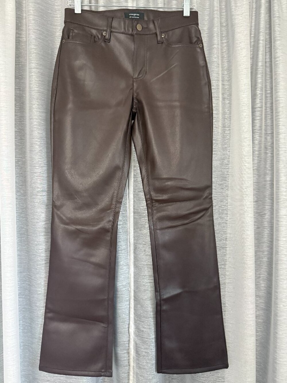 BANANA REPUBLIC Soft Buttery Fall Brown Vegan Leather Bootcut Pants 26/2 NWT